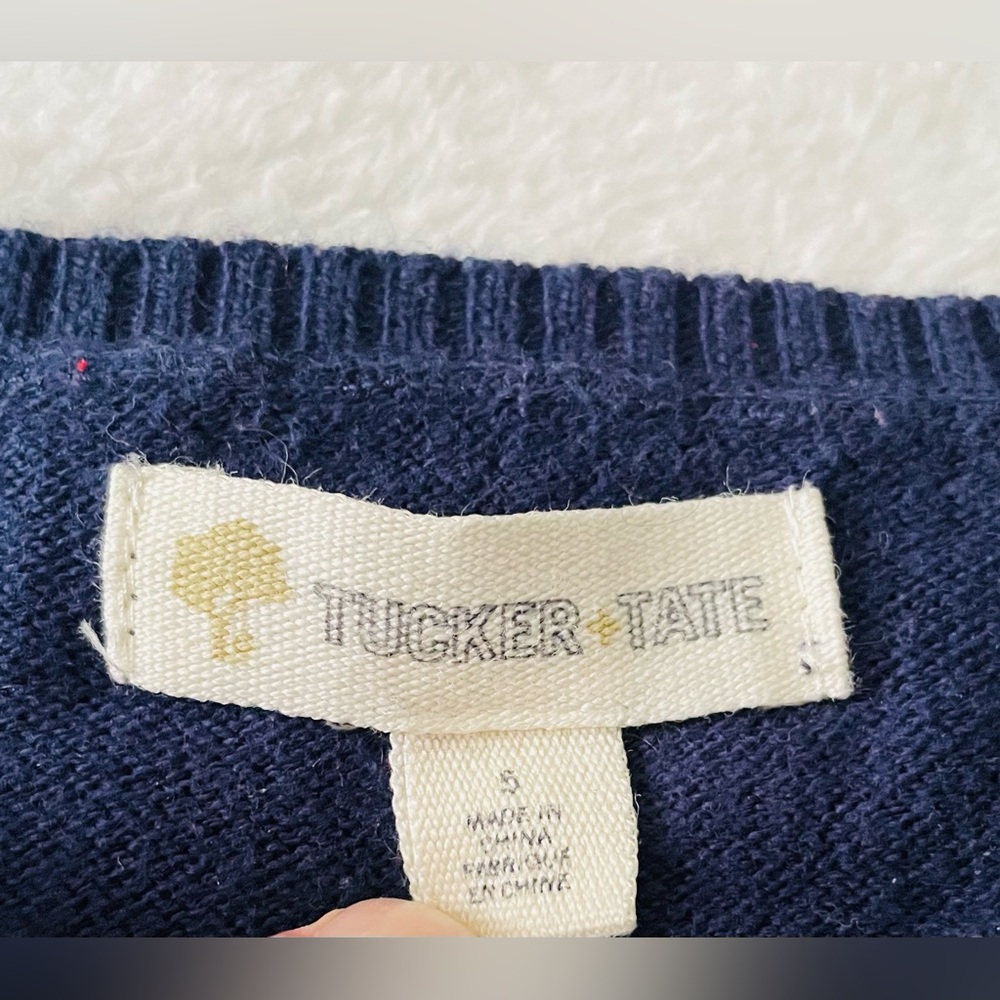 Tucker + Tate Navy Sweater with Colorful Heart Design - Picture 5 of 6